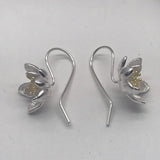3D flower drop flower petal with multi gold centre Earrings