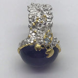 Sterling Silver Gold Vermeil 13ct+ Amethyst and tourmaline white and rose gold ring
