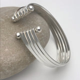 Sterling Silver 5 Band Attached Bar Bracelet